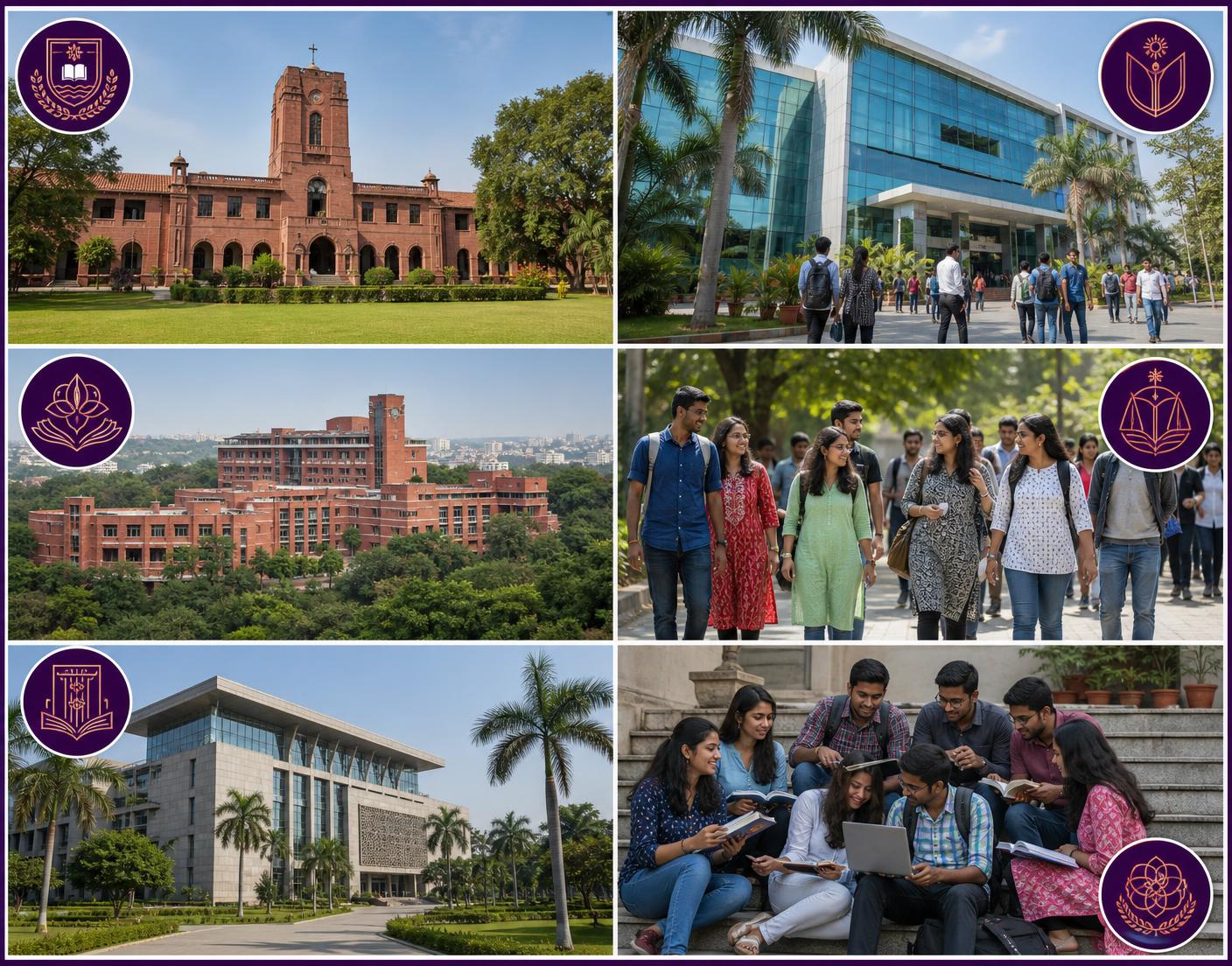 Students celebrating admission results on a university campus